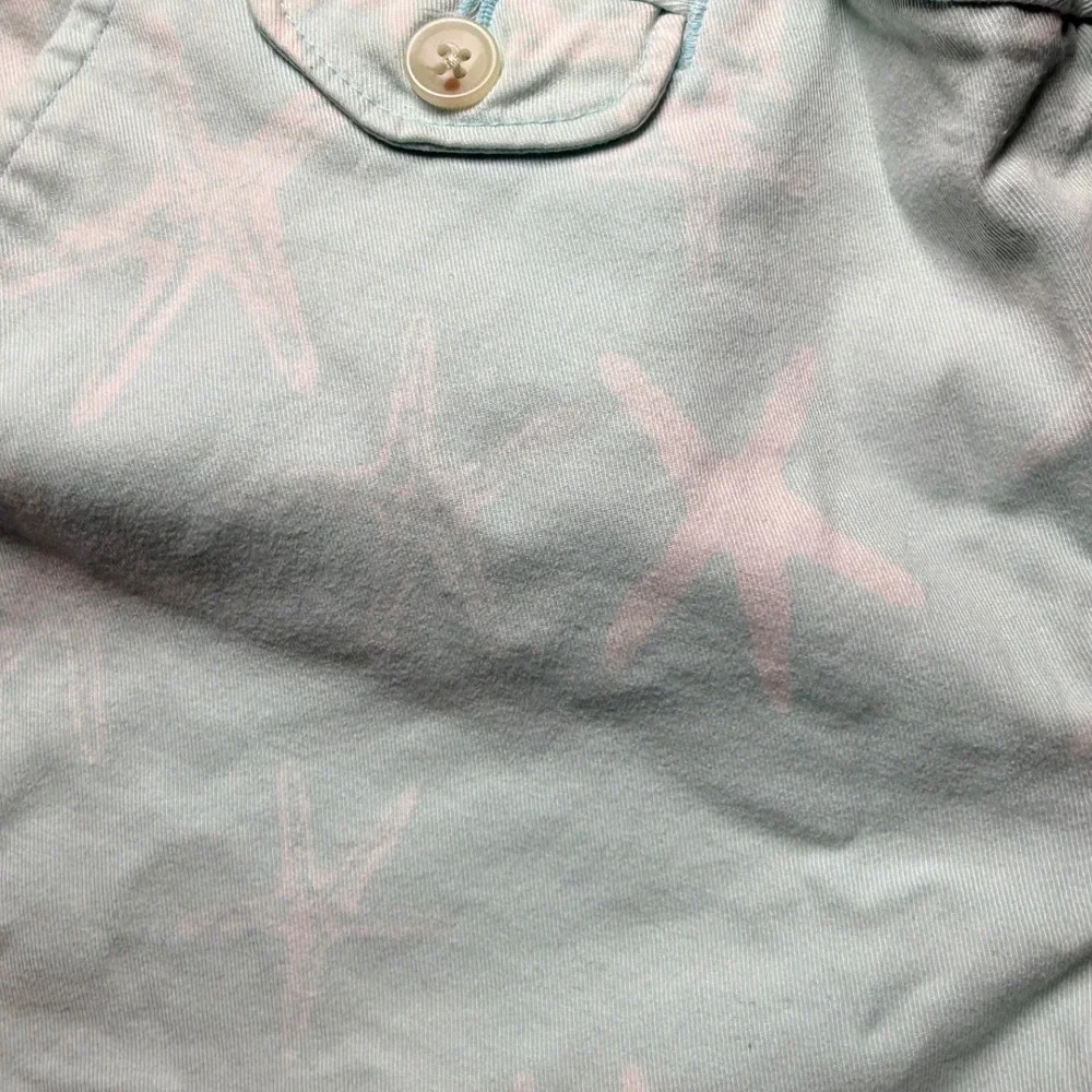 Banana Republic Womens Starfish Print Chino Shorts Size 2 Coastal Nautical